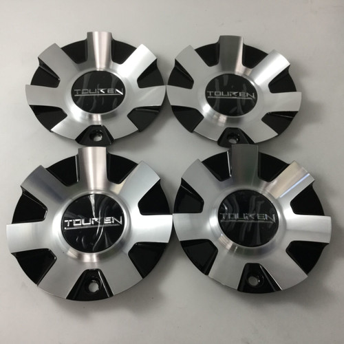 Set 4 Touren TR60 18/20" 3260 Black Machined Wheel Rim Center Caps C1032602B