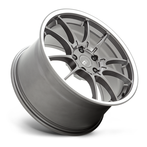 Motegi MR152 SS5 19x8.5 5x100 Gunmetal With Machined Lip Wheel 19" 30mm Rim