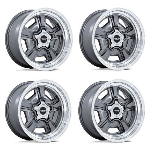 Set 4 18" American Racing VN517 Marauder Anthracite Diamond Cut Lip 18x8 5x5.5 0mm