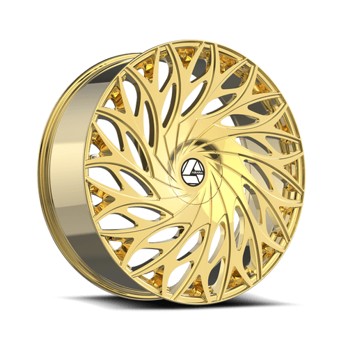 Set 4 24" Azara AZA-525 Nano Gold 24x9 Wheels 5x115 5x120 15mm Rims