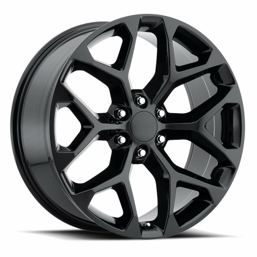 26" O.E. Revolution G-09 Gloss Black 26x10 Wheel 6x5.5 24mm Rim For Chevy GMC
