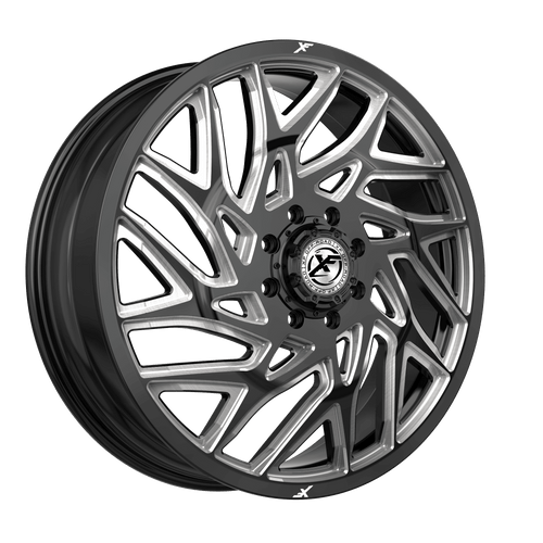 24" XF Dually XF-229 Dually Gloss Black Milled 24x8.25 Front Wheel 8x6.5 110mm