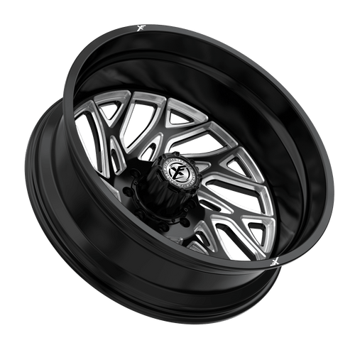 22" XF Dually XF-229 Dually Gloss Black Milled 22x8.25 Rear Wheel 8x6.5 -215mm