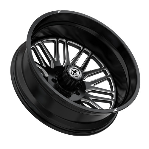 26" XF Dually XF-240 Dually Gloss Black Milled 26x8.25 Rear Wheel 8x210 -192mm