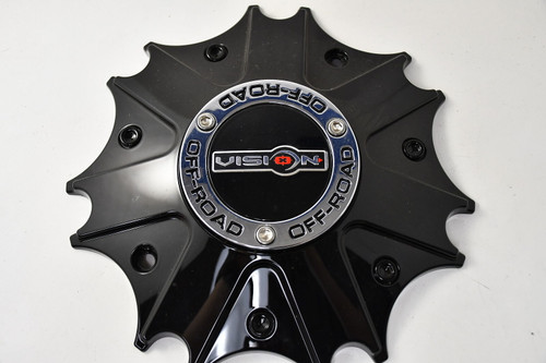 Vision Glossy Black 7 Lug Center Cap Hub Cap C3992GBC