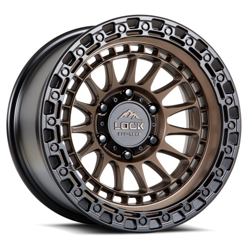 Set 4 17" Lock Offroad Mojave Matte Bronze Matte Black Ring 17x8.5 6x5.5 25mm