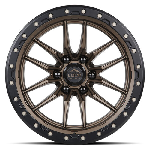 20" Lock Offroad Krawler Matte Bronze Matte Black Ring 20x9 Wheel 8x170 1mm Rim For Ford F250 F350 Truck