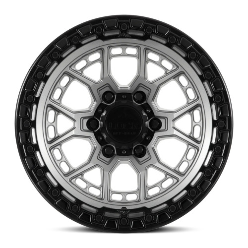 17" Lock Offroad Commando Matte Grey W Matte Black Ring 17x9 Wheel 5x5 0mm Rim