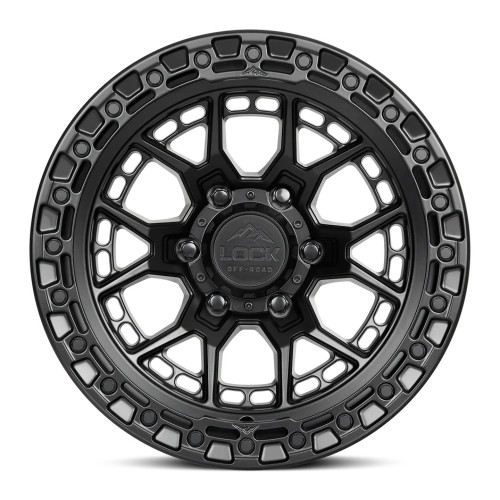 20" Lock Offroad Commando Matte Black Gloss Black Ring 20x9 Wheel 6x5.5 0mm Rim