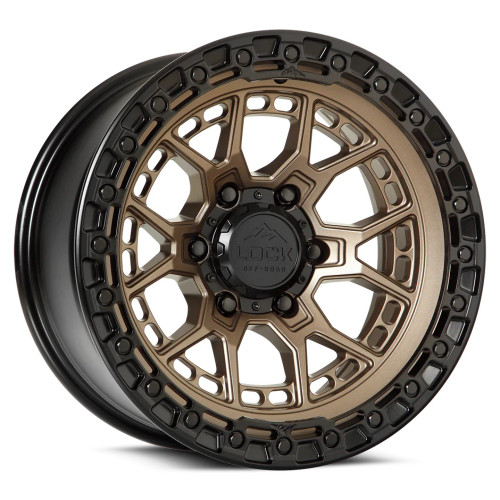 Set 4 20" Lock Offroad Commando Matte Bronze Black Ring 20x10 Wheels 6x135 18mm