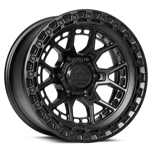 20" Lock Offroad Commando Matte Black W Matte Black Ring 20x10 Wheel 6x135 18mm