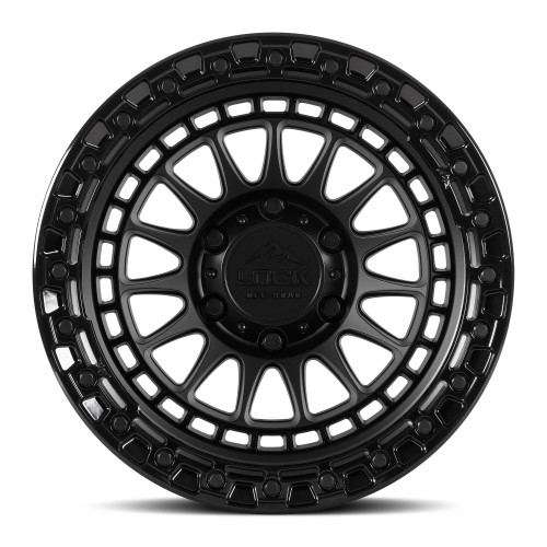 17" Lock Offroad Mojave Matte Black W Gloss Black Ring 17x8.5 6x5.5 25mm Wheel