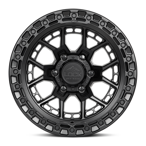 20" Lock Offroad Commando Matte Black W Matte Black Ring 20x10 Wheel 6x5.5 18mm