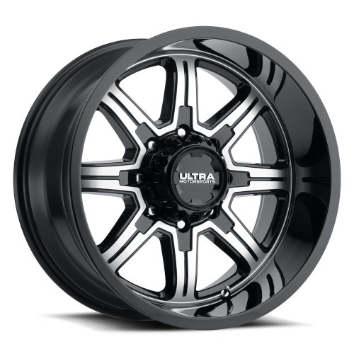 18" Ultra 229U Menace Gloss Black w/ Diamond Accents 18x9 Wheel 8x6.5 Rim 12mm