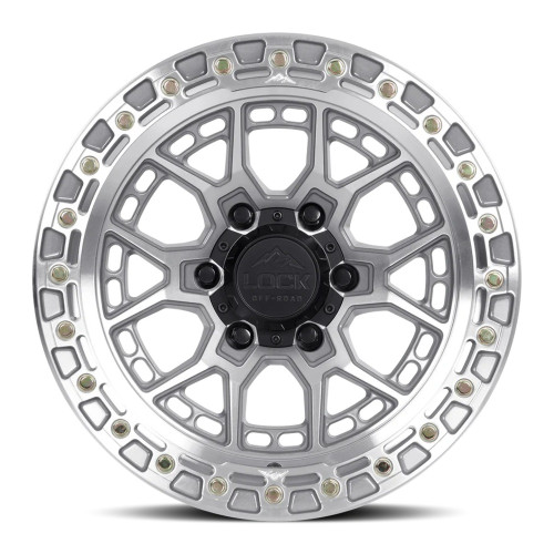 17" Lock Offroad Commando 17x9 6x135 12mm Machine Clear Coat For Ford Lincoln