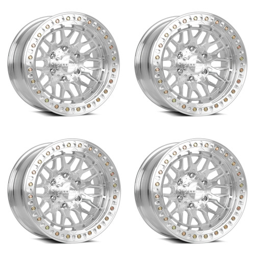 Set 4 17" Lock Offroad Invader Forged Beadlock 17x9 6x5.5 -12mm Raw Machine Forged