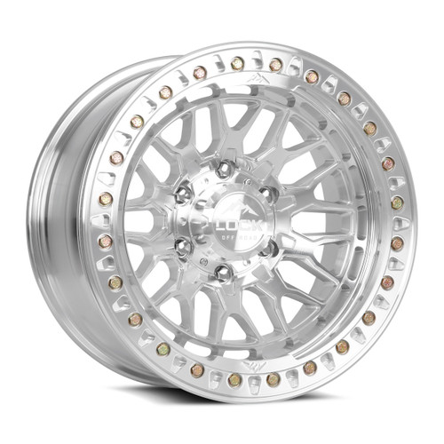 Set 4 17" Lock Offroad Invader Forged Beadlock 17x9 6x5.5 0mm Raw Machine Forged