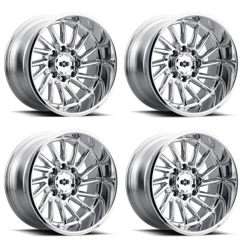Set 4 22" Vision 306 Chrome 22x10 Wheels 5x5 (5x127) -19mm Rims
