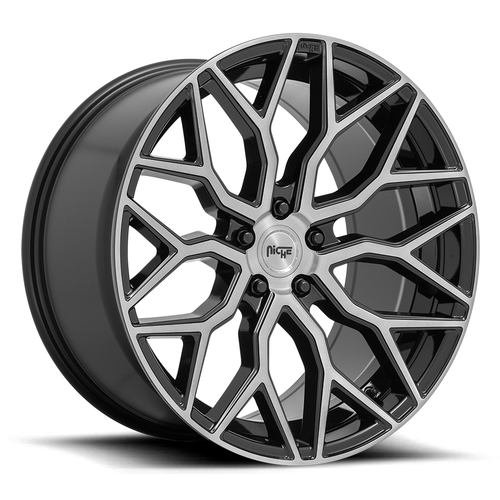 Niche 1PC M262 Mazzanti 20x9 5x112 Gloss Black Brushed Face Wheel 20" 27mm Rim