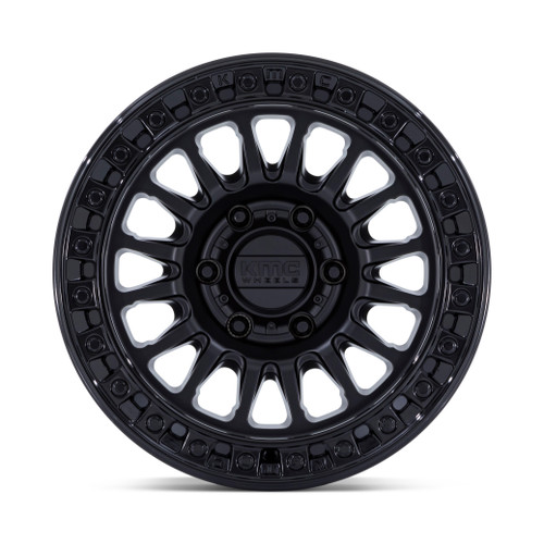 18" KMC KM552 IMS 18x9 8x6.5 18mm Matte Black Gloss Black Lip Offroad Truck Rim