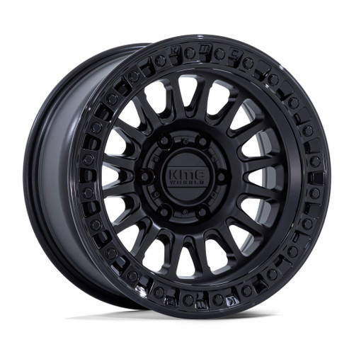 Set 4 18" KMC KM552 IMS 18x9 8x6.5 18mm Matte Black Gloss Black Lip Offroad Rims Truck Wheels