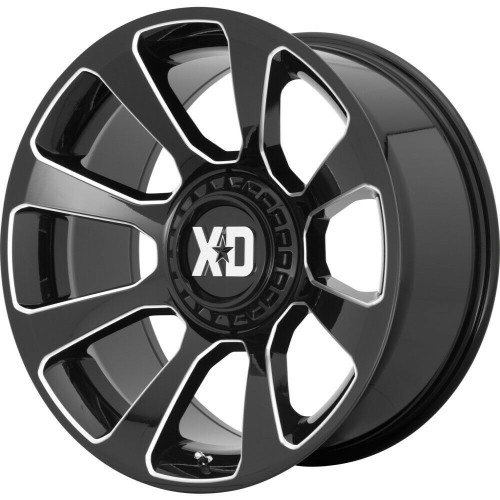 Set 4 XD XD854 Reactor 20x9 6x135 6x5.5 Gloss Black Milled Wheels 20" 0mm Rims