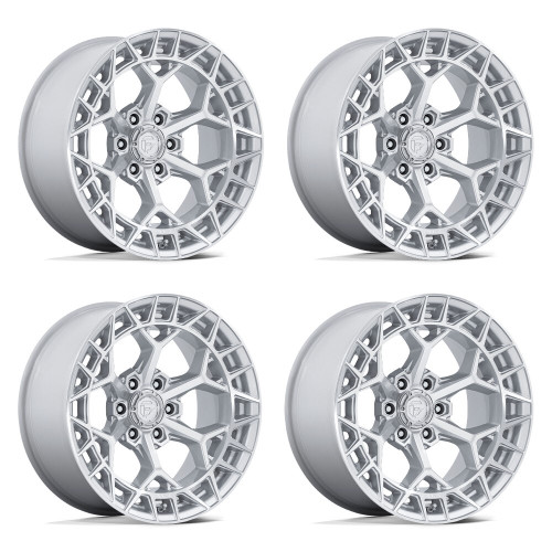 Set 4 17" Fuel FC873 Charger Silver Machined Face 17x9 Wheels 6x5.5  1mm Rims