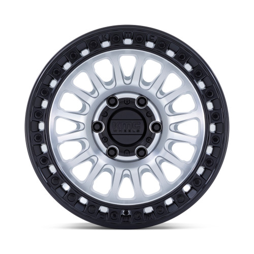17" KMC KM552 IMS Gloss Silver Machined Face 17x8.5 Wheel 6x5.5 -10mm Truck Rim