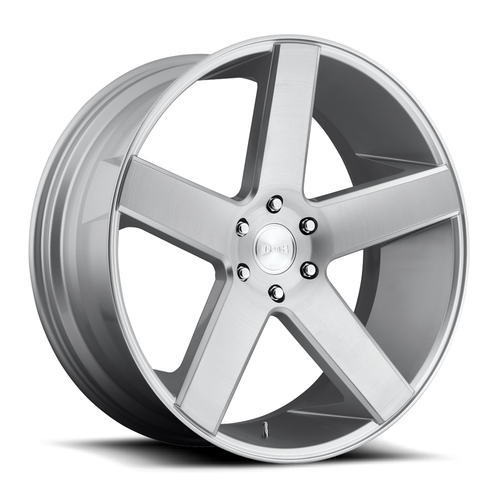 DUB 1PC S218 Baller 22x9.5 5x5.0 Gloss Silver Brushed 22" 11mm For Chevy GMC Rim