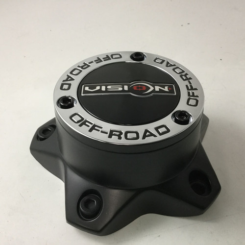 Vision 5 Lug 394/395/396/399 Wheel Center Hub Cap Matte Black C394PLMB-5V