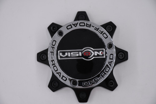 Vision Matte Black Center Cap Hub Cap C394PLMB-8V 7" 8 Lug Vision Wheels