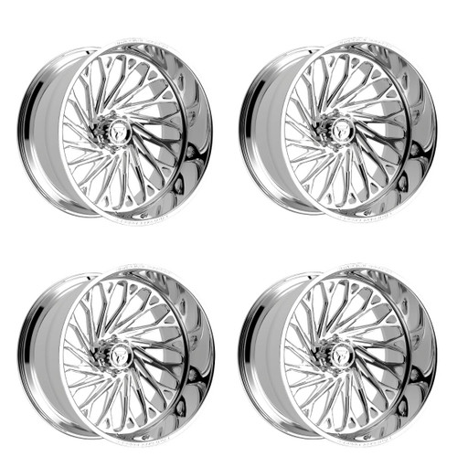 Set 4 24" Fittipaldi Offroad FTF510P Polished 24x14 Wheels 8x170 -76mm Rims
