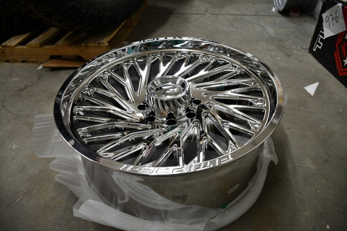 Single 24x10 Fittipaldi FA15 Mirror Coat Wheel 8x6.5 0mm Rim Takeoff