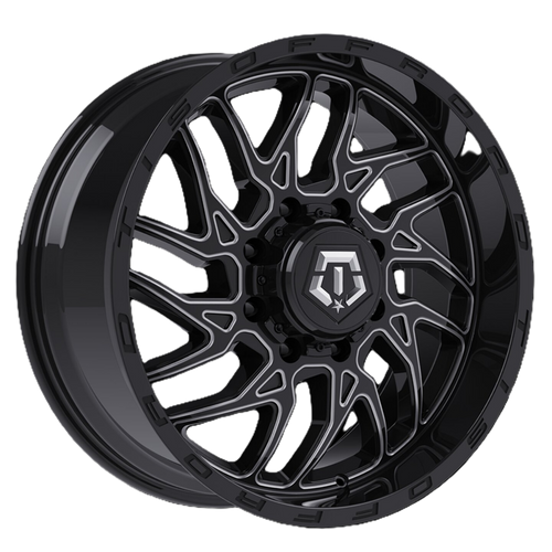 Set 4 18" TIS 544BM 2.0 Gloss Black w/ Milled Accents 18x9 Wheel 8x6.50 Rim 18mm