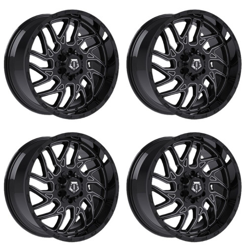 Set 4 18" TIS 544BM 2.0 Gloss Black Milled 18x9 Wheel 6x135 6x5.5 +18mm Rim