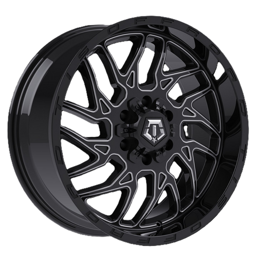 20" TIS 544BM 2.0 Gloss Black w Milled Accents 20x10 Wheel 6x135 6x5.5 -20mm Rim