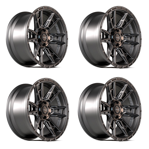 Set 4 20" 4PLAY 4PS20 Satin Black 20x9 6x5.5 6x135 18mm Wheels Truck Suv Rims