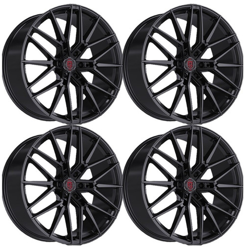 Set 4 22" TIS Motorsports 506B Gloss Black 22x10 Wheel 6x135 Rim 24mm For Ford