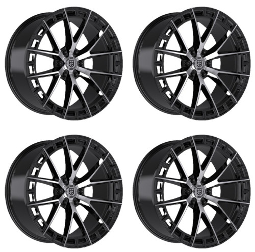 Set 4 22" TIS Motorsports 504MB Machined & Black 22x10 Wheels 6x5.5 Rims 24mm