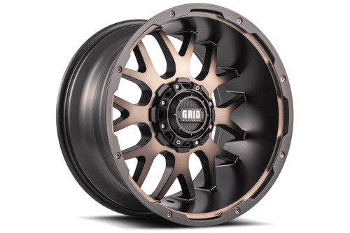 Set 4 20" Grid Offroad GD02 20x9 5x5 5x5.5 0mm Wheels Matte Black Dark Tint Rims