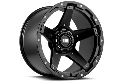 Set 4 18" Grid Offroad GD04 18x9 6x135 6x5.5 0mm Wheels Matte Black Truck Rims