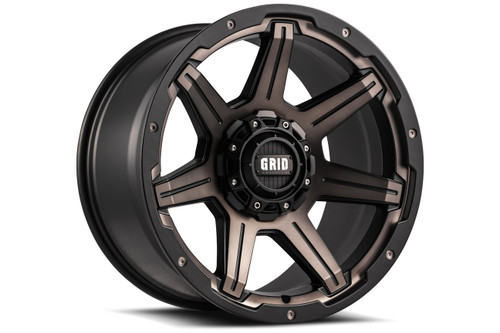 Set 4 20" Grid Offroad GD06 20x9 6x135 6x5.5 15mm Matte Black Dark Tint Rims