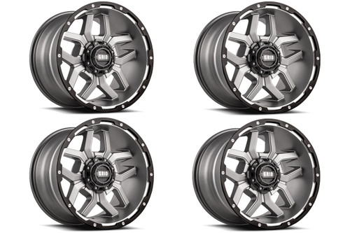 Set 4 20" Grid Offroad GD07 20x10 5x150 -25mm Wheels Matte Anthracite Rims
