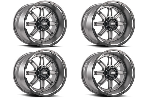 Set 4 17" Grid Offroad GD10 17x9 5x150 15mm Wheels Matte Anthracite Truck Rims