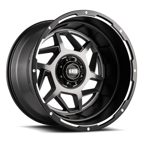 Set 4 20" Grid Offroad GD14 20x9 5x150 15mm Matte Anthracite Black Lip Wheels