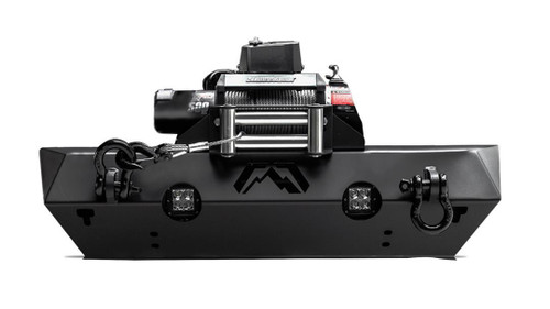 Fab Fours Stubby Bumper No Guard JK07-B1951-1 Fits  07-18 Jeep Wrangler JK; External Winch Mount; Black Steel
