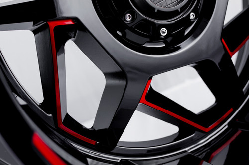 24" Grid Offroad GD14 24x14 5x5 5x5.5 -76mm Wheel Gloss Black Red For Jeep Dodge