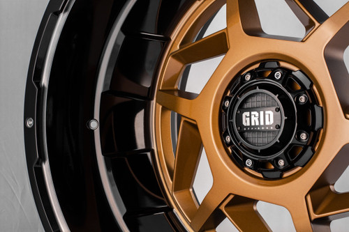 22" Grid Offroad GD14 22x12 8x170 -44mm Gloss Bronze Black Lip For Ford Wheel