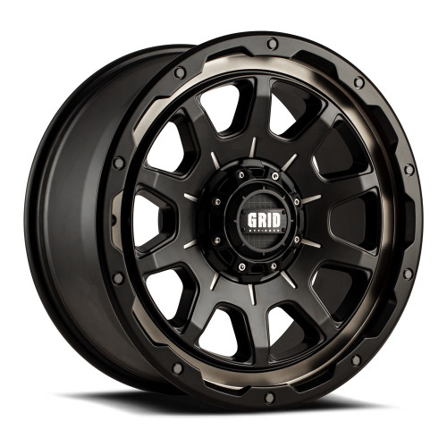 Set 4 20" Grid Offroad GD15 20x9 6x120 10mm Wheels DDT Matte Black Lip Rims