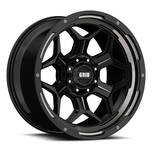 Set 4 20" Grid Offroad GD16 20x9 5x5 5x5.5 0mm Wheels DDT Gloss Black Truck Rims